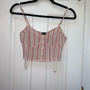 Pink bustier top.